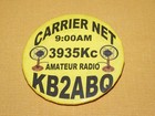 Vintage Carrier Net 3935kc Amateur Radio Kb2abq Ad Button