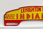 Vintage Lehighton H s Indians Licence Plate Topper Porcelain Sign 9  X 3  Inch