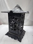 Vintage Cast Iron Japanese Pagoda Lantern 12 5   - Ivy Leaf Design - Heavy rare 