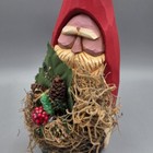 Vintage 1994 Hand Carved Wooden Gnome Santa Figurine Signed Darl Bandy 8 25   