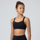 Balera Dancewear Girl s Black   Plum Twist Strap Fan-back Bra Top Size Mc 10-12