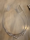 Silver Rhinestone Princess Tiara Headband W  Side Combs  Adjustable One Size