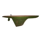 Vintage 20  Green Painted Wooden Pond Boat Base W  Metal Rudder