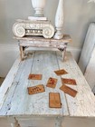 7 1900-1910 Leather Postcards Handmade Unique Antique Vintage Cards Rustic Wall