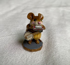 New Wee Forest Folk M-196a  one Mouse Band  Retired W  Box Harmonica Yellow