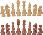 Complete 32 Piece Staunton Chess Set Medium Brown 4 3 Inch King Wooden Pieces