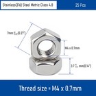 25 Pcs M40 7 Hex Nuts 316 Stainless Steel Metric Coarse Thread Din934