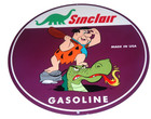 Vintage The Flintstones Fred Sinclair Dinosaur Gasoline Porcelain Metal Oil Sign