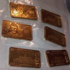 Gold-plated Novelty  100 Bill Design Set Of 6 Bars With Portrait And Capitol