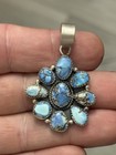 Sterling Silver Native American Sw Golden Hills Turquoise Cluster Pendant  925