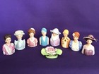 Vintage Avon American Ladies Of Fashion Thimbles Lot Of 8 With The Avon Rose