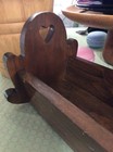 Antique Rocking Doll Cradle Dark Wood Handcrafted Furniture 11  Lg Display Bed