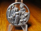 Vintage Antique French White  at The Well  K greenway Metal Picture Button