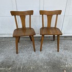 Pair Oak  Side  Dining Chairs Mid Century Goran Malmvall Style High Quality   