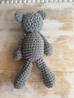 Handmade Crochet Teddy Bear Plush Gray Amigurumi Stuffed Animal 7    Soft Toy