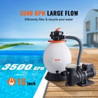 Sand Filter Above Ground With 1 Hp Pool Pump 3500 Gph Flow 16  6-way Valve