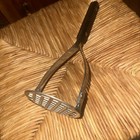 Vtge Flint Stainless Steel 9 5  Hand Potato Masher Sturdy Composite Handle Usa