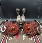 Vintage Never Worn E  Garcia Sterling Overlay Spurs With Straps