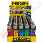Neon Disposable Cigarette Flint Lighters 50ct Display Bulk Wholesale