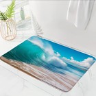 Blue Ocean Bath Mat  18x30 Inch  Wave Beach Tropical Sea Landscape  Toilet Rug