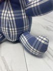 Vintage 90s Blue Plaid Tartan Teddy Bear Plush Christmas Stuffed Animal Bow