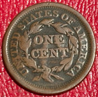Counterstamped   1876   1852 Braided Hair Large Cent Coin-jul302