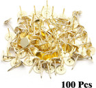 100 Pcs Gold Flat Head Thumb Tacks Upholstery Nails Furniture Decor 17mm
