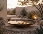 Corten Steel Shallow Water Bowl   Reflection Garden Sculpture Bird Bath Planter