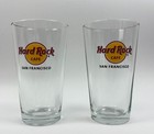 Hard Rock Cafe Clear Pilsner Beer Glass San Francisco 20 Oz Set Of 2