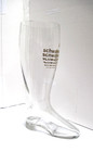 Old  2 L  Schwaben Brau  German Glass Beer Boot W  Gold Lettering  Vintage  Vgc