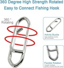 200pcs Fishing Speed Clips Stainless Steel Snap Swivels Lure Connectors