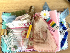 Fall Love  three Little Words needle Book Lady Slow Stitching Tool 4 x 5 cotton