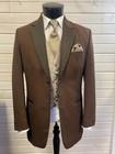 Vintage Chocolate Brown Tuxedo  coat Only  - Party Wedding Jacket Gala Prom