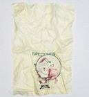 Vintage Christmas Linen Tea Towel Sampler Incomplete Embroidery Hoop Santa