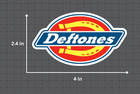 Deftones Dickies Logo Stickers Rock Band Decals  2 Pcs   One Size 