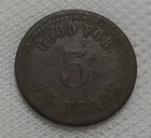 Montesano Washington Robert Schell Saloon Good For 5   In Trade Token Scarce