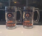 2 Nos Vintage Nfl Chicago Bears 12 Oz Beer Glass Stein Mug 1990s W  Tags  b2-g5 