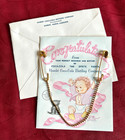 1960s Coca-cola Bottling Co Hamlet Nc Congrats Baby Card Envelope 24k Gold Pins