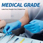 Disposable Vinyl Gloves  Food Safe  Latex-free Powder-free Blue Plastic Gloves