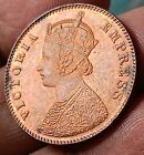  s5 -british Colony India  Victoria Red Unc Quarter Anna Rare Date 1897