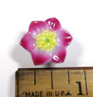 Rare Japanese Porcelain Button Pink Clematis Yuzan Kiln Arita Smaller 7 8 Inch