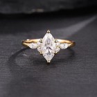 1ct Lab Grown Diamond Ring with Side Stone Delicate  14k Gold Promise Ring