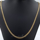 3mm Men Chain Gold Plated Stainless Steel Curb Cuban Necklace Or Bracelet 7-30  