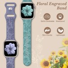 Eomtam 6 Pack Floral Engraved Silicone Bands Compatible For Apple Watch Band