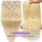 Us Highlight Thick Double Weft Clip In Real Human Remy Hair Extensions Full Head