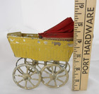 Victorian antique toy  Tin doll  Baby carriage  4  Tall By Approx  4 1 2  Wide 