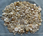 1 Lb Antique Vintage White Mop Pearl Shell Buttons - Old Lot