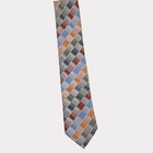 Calvin Klein Multicolor Geometric Silk Necktie     Extra Long 62  Nwot