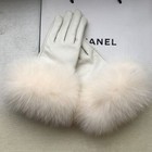 100  Fox Fur Real Leather Gloves Winter Women s Winter Warm Mittens Hand Hot