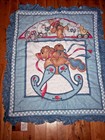 Vintage Lambs   Ivy Baby Crib Cmforter Quilt Teddy Bear Rocking Horse 4 Pc Set